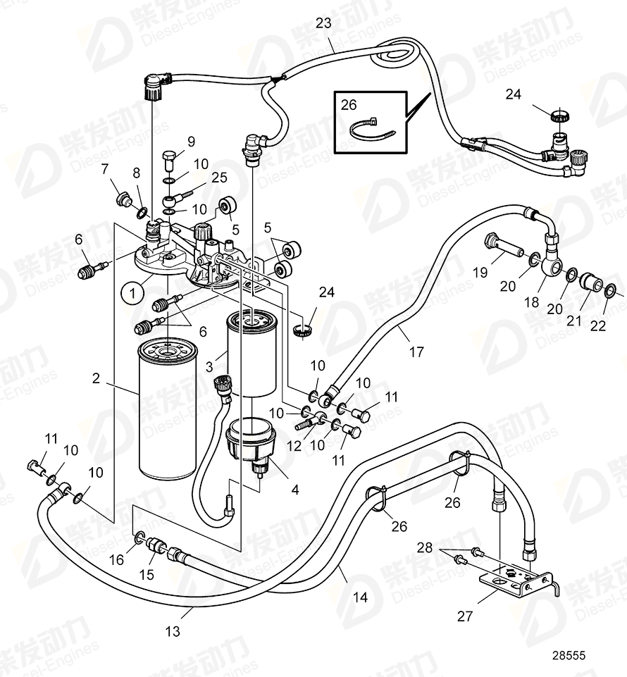 volvo penta Fuel filter 20976003 Drawing volvo penta Fuel filter 20976003 Drawing
